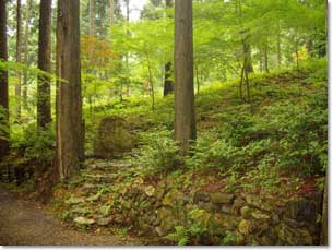 猿丸神社の裏参道脇にある俳句碑