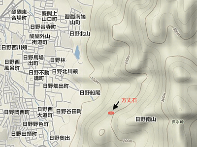 方丈石の場所（地図）