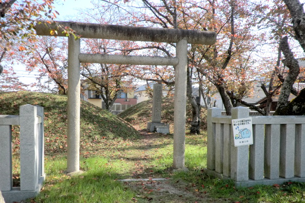 藤原百川公の墓・西側鳥居